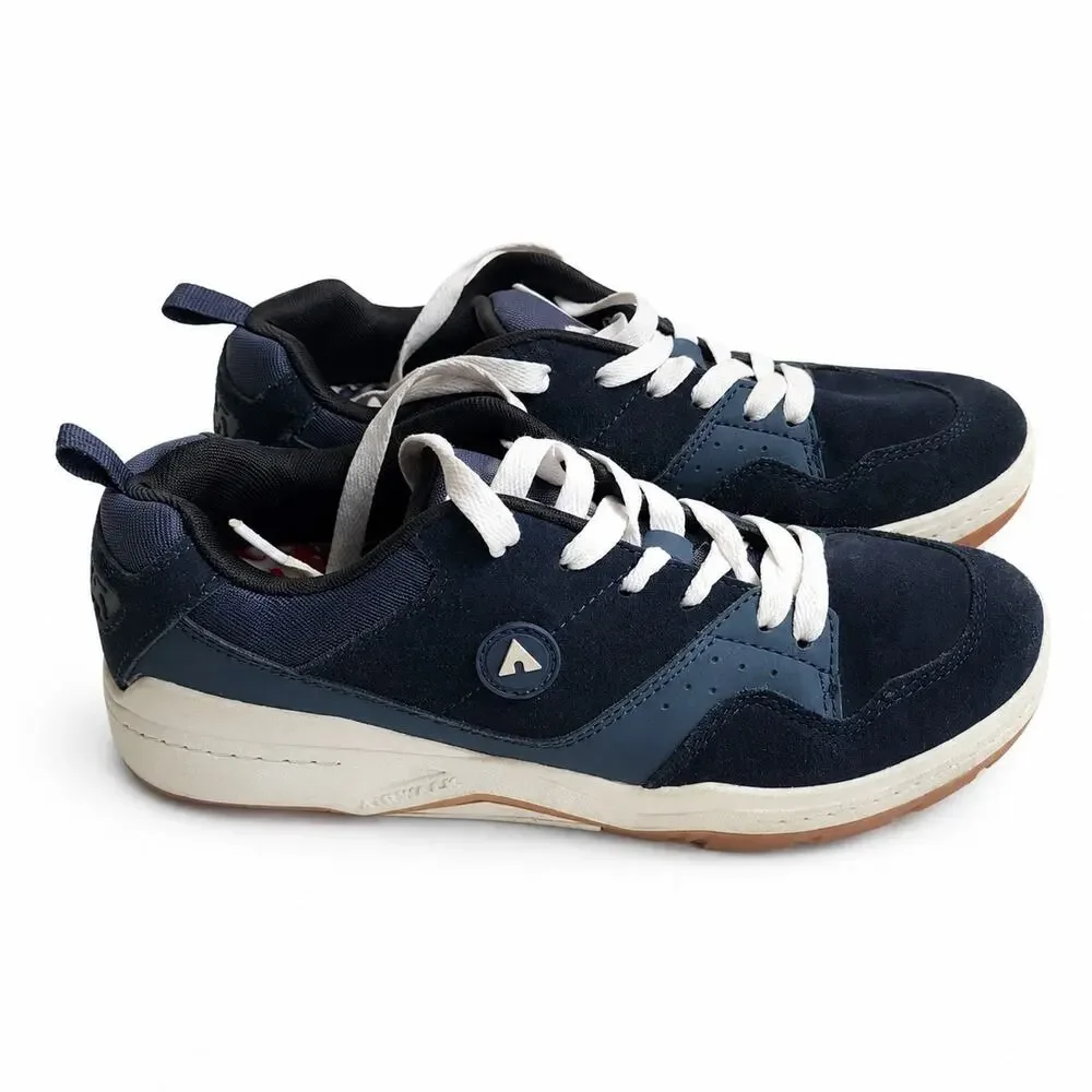 Airwalk Youth Size 4 Navy Blue Skate Shoes Sneakers Lace Up Casual Low Top Boys